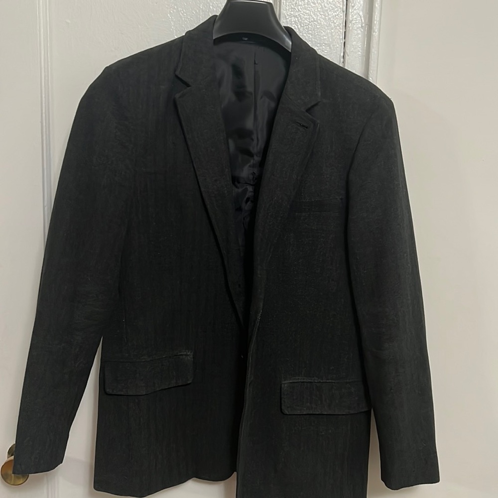Gap Men’s Gray Herringbone Blazer- Medium